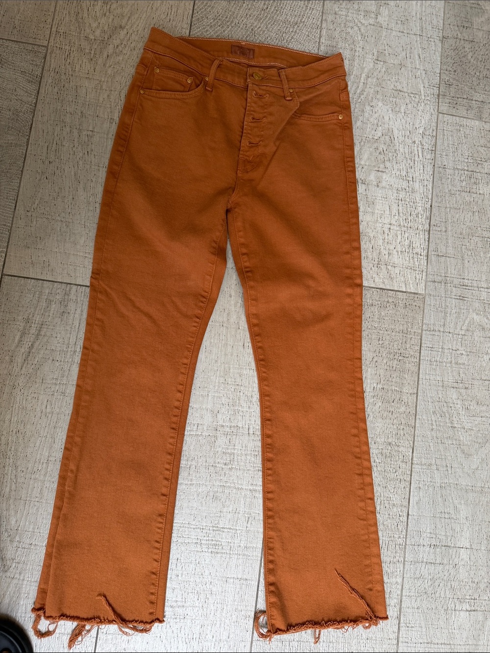 MOTHER Women's Ankle Jeans in Rust Orange